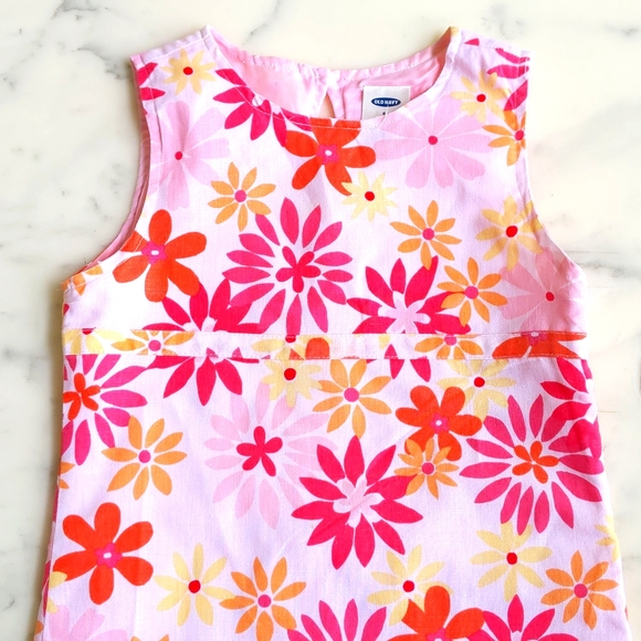 Old Navy Fully Lined Linen and Cotton Dress with multi color flowers. - Picture 3 of 8